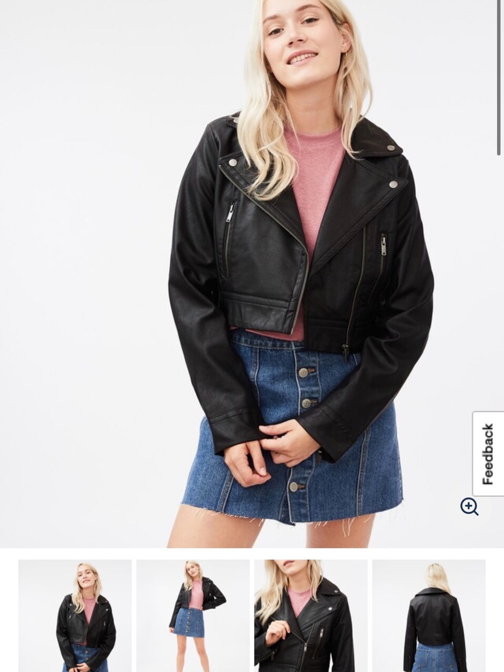 Aeropostale Black Faux Leather Women's Biker Jacket